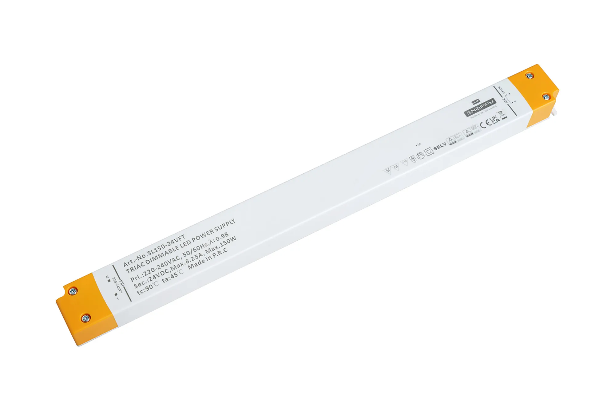 SL150-24VFT  SL, 150W, Constant Voltage Triac Dimmable LED Driver, 24VDC,IP20, Screw Connection, 5yrs Warranty.